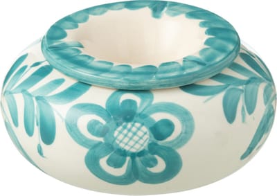 J-Line asbak Granada - keramiek - wit/aqua - large