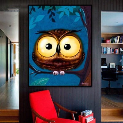 Dierlijke uil diamant borduurwerk 5D DIY diamant schilderij kruissteek foto volledige ronde diamant 20X30 black