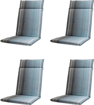 Madison - Tuinkussen - Hoge Rug - 4 st - Stef Grey - 120x50cm - Grijs