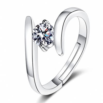 Matthew Studio® Dames Ring - 925 Zilver - Zirkonia - Verstelbare Ring