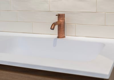 INK Faktor wastafel - 120x45x1.5cm - 1 wasbak rechts - 1 kraangat - polystone wit mat