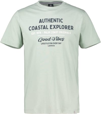 LERROS Zomers T-shirt van katoen met ronde hals, grote maten , Maat: 3XL , Kleur: BAY GREEN , 100% katoen