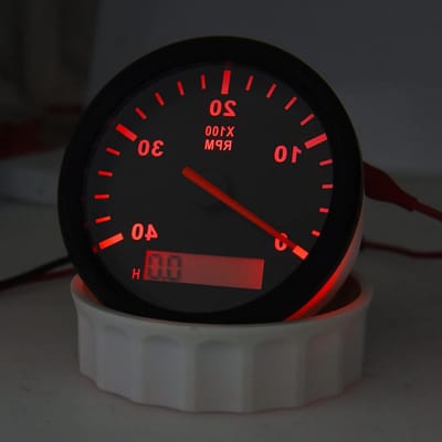 Tachometer 85 mm voor Boot en Auto, Waterdicht, 0-4000 RPM, Geschikt voor Diesel Motoren en Buitenboordmotoren, Marine Toepassing
