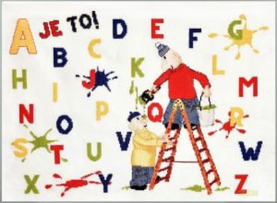 Pako Borduurpakket - telpatroon met codekaart - Buurman & Buurman ABC - 274.057 - voorgesorteerd garen - Aida - 46 x 33 cm - DIY kit