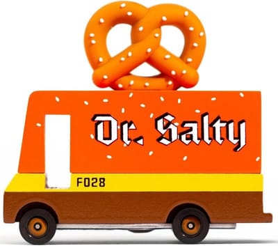 Candycar Vans: PRETZEL VAN - DR. SALTY (F028) 8,4x4,1x6,5cm, wooden diecast, in giftbox, 3+