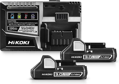 HiKOKI BoosterPack 2 x 18 V 3,0 Ah Accu + Snellader 14,4 V / 18 V - UC18YSL3WC2