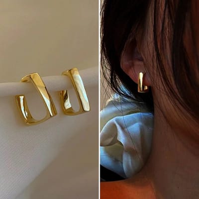 WiseGoods Luxe Geometrie Fashion Oorbellen - Oorbel Vrouw - Oor Sieraden - Design Sieraad - Cadeau Dames - Mode Accessoires - Goud