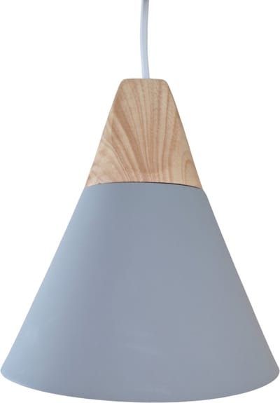 Hanglamp Modern Grijs met houten bovenstuk 25 cm - Scaldare Messina
