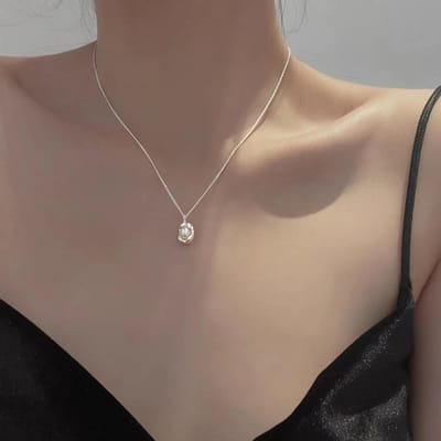925 Sterling Zilver Doudou Licht Luxe Niche Design Onregelmatige Natuurlijke Zoetwaterparel Ketting Gevoel Sleutelbeenketting gray