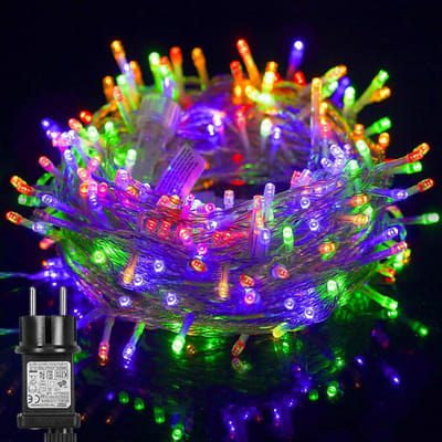 MUPOO Multicolor Kerstverlichting Buiten - 20 m 200 LED's - met stekker - 8 modi - IP44 Waterdicht - met Timer en Geheugenfunctie - Ideaal voor Binnen en Buiten - Perfect voor Kerstdecoratie - Kerstversiering