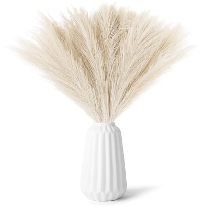 Dailygoods- Kunstbloemen Fluffy - 30 Stukken Gedroogd Pampasgras - Decoratie Woonkamer - Boho Bruiloft - Vaasvulling - Onderhoudsvrij