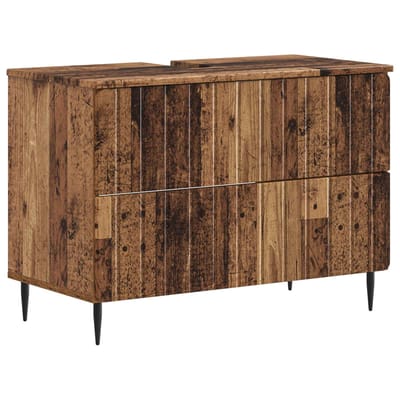 vidaXL - Wastafel - kabinet - voor - de - badkamer - ZWOLLE - Oud - hout