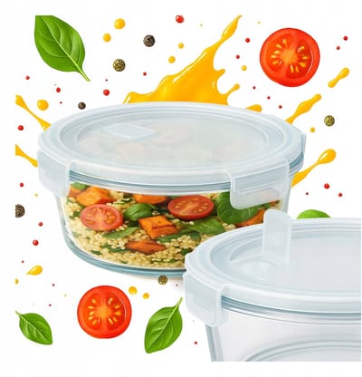 Bimberek - Lunchbox Glazen Container - Hermetisch - Ovaal - 950 ml