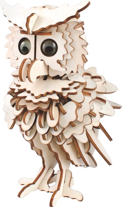 Bouwpakket DIY 3D Puzzle Uil van hout