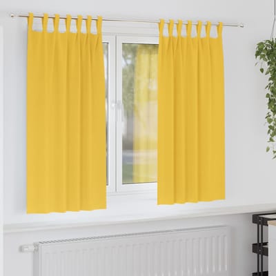 vidaXL Zwart-out Gordijnen met Ringen 2 st Mosterdgeel 175 x 140 cm