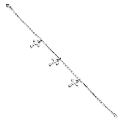 Amanto Armband Estelle Cross - 316L Staal - Bedel - Kruisje - 17+7cm