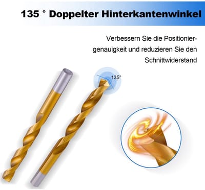 Dailygoods - HSS-borenset - metaalboor 99-delig - gecoat - spiraalboor - gereedschapskist - geschikt voor boormachine en accuschroevendraaier