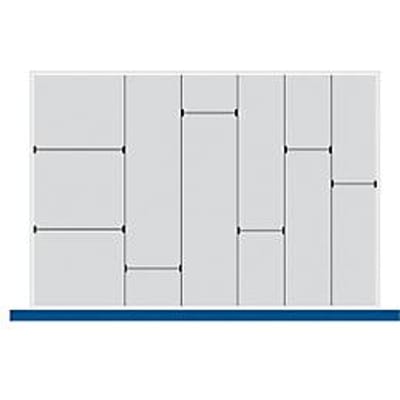 Scheidings-/insteekwand assortiment, 5 scheidingswanden, 7 insteekwanden, voor serie Verso, voor fronthoogte schuiflade 100/125 mm, H 77 mm