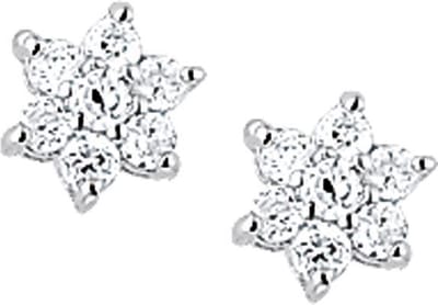 The Jewelry Collection Oorknoppen Ster Zirkonia - Zilver Gerhodineerd