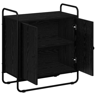 vidaXL - Dressoir - Zwart - eiken - 68 - x - 35 - x - 75 - cm - Bewerkt - hout