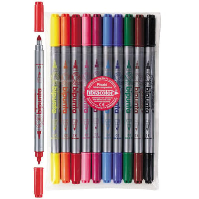 Fibracolor Bipunta Dubbelzijdige Stiften - Set van 10 Kleuren