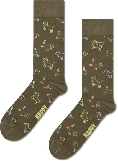 Happy Socks Puppy Love Natural Dye Sock - unisex sokken - bruin - Unisex - Maat: 36 - 40