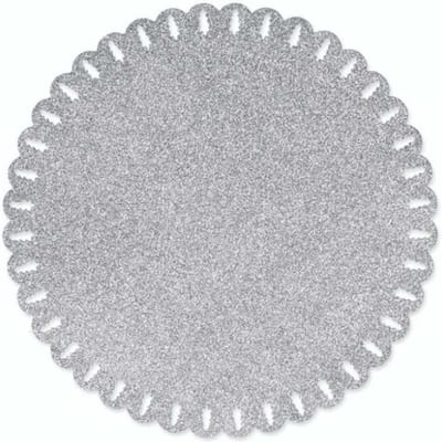 Unique Living | Placemat Xmas | Rond | Polyester | Grijs | Ø38cm
