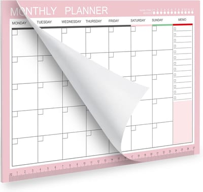 Maandelijkse en Wekelijkse Planner & To-Do Lijst Bureaupad - Ongedateerd - 50 Vellen A4