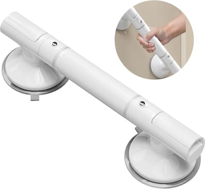 Handgreep Badkamer 35 Cm - Badgreep - Douchegreep - Fluorescentie - Veiligheidsgreep - Handvat Voor Ouderen En Kinderen - Handgreep / Wandgreep Voor Badkamer / Douche / Toilet - Wit - 1 Stuk