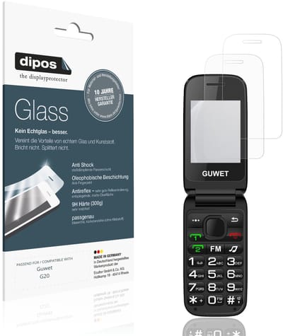 dipos – 2x Matte Pantserfolie geschikt voor Guwet G20 | 9H Screenprotector