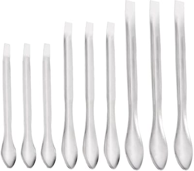 9-delige Laboratorium Spatelset van RVS, Perfect voor Monster Mixen en Metingen in Laboratoria (105/125/140mm)