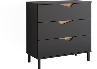 Vicco Marelle Dressoir – 80 x 81.2 cm met 3 laden Antraciet/Artisan