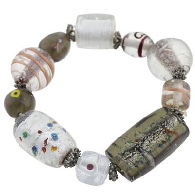Behave - Kralenarmband grijs mix - Artistieke look - 22 cm