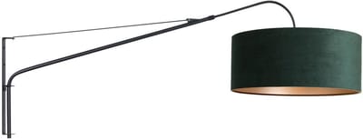 Zwarte wandlamp Elegant Classy 8133ZW van Steinhauer, met metaal en textiel, uitschuifbaar, draaibaar en kantelbaar, diameter 50 cm, hoogte 20 cm, modern klassiek design