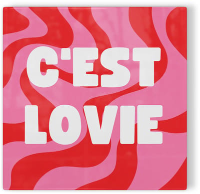 Tegeltje C’est lovie - roze rood - tegeltje inspiratie - tegeltje met tekst