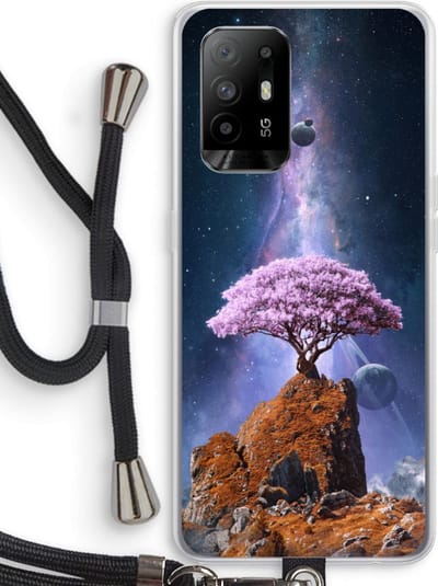 Case Company® - Hoesje met koord geschikt voor Oppo A94 5G hoesje met Koord - Ambition - Telefoonhoesje met Zwart Koord - Bescherming aan alle Kanten en Over de Schermrand