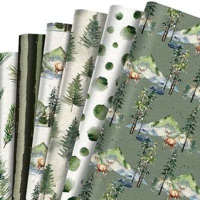 Kerst Cadeaupapier - 12 Vellen met Kerstthema (50 x 70 cm)
