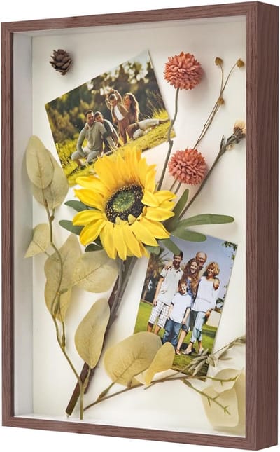 SnelShoppen - WISYOK 3D-fotolijst A3, Schaduwbox voor Foto's en Objecten, Diepte 3 cm, Bruin, 43,5 x 31 x 4,5 cm, Doe-het-zelf, Muurdecoratie voor Kun