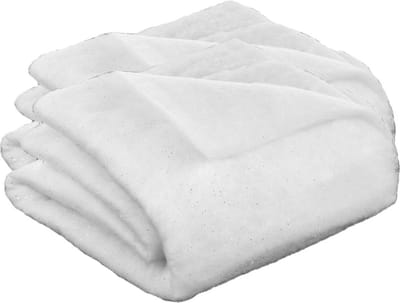Feeric Christmas Sneeuwdekens/sneeuwtapijt - 2x - wit - glitter - 100 x 100 cm - polyester