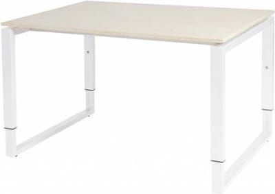 Verstelbaar Bureau - Domino Plus 120x90 Eiken - wit frame
