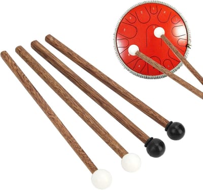 Allecto - Rubberen Drumstokken - Percussiestokken - Antislip Drumhamer - 16,5 Cm - Drumaccessoires - Geschikt voor Kinderen - Rubberen Hamerkop