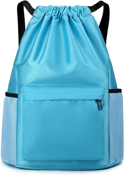 Waterdichte Trekkoord Sporttas voor Zwemmen en Gym, Ideaal voor Buitenactiviteiten in Blauw en Navy