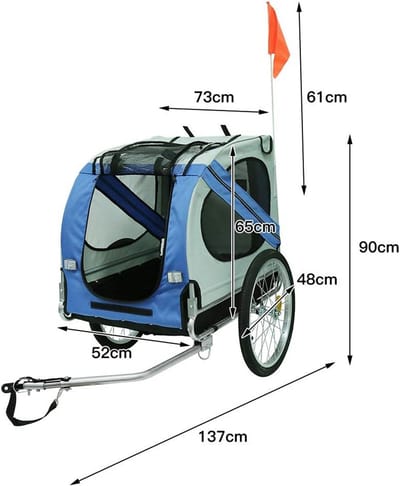 Fietskar Huisdier - Honden Aanhanger - Veilig Vervoer - Opvouwbaar Ontwerp - 40 kg Capaciteit - Rood Zwart