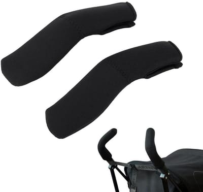 Kinderwagen Handvat Cover - 2 stuks - Kinderwagen Accessoires - Kinderwagen Handvathoes - handgreep beschermers - Buggy Beschermhoes - Armleuningmat voor kinderwagen -19x6CM - zwart