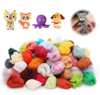 Dailygoods- Sprookjeswol Premium - 100 Kleuren - 300G - Natuurlijke Vezels - Vilten Starterset - Zachte Viltwol - Viltenwol
