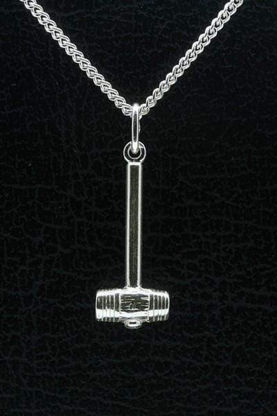Zilveren Voorzittershamer ketting hanger
