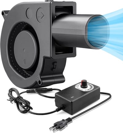 Ynkkvre – Radiaalventilator – 12V/220V met regelaar – voor huishoudelijke apparaten, ventilatiewissel, barbecue, open haard – turbineventilator voor verwarmingsapparaten