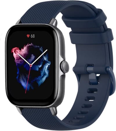 Strap-it Luxe siliconen bandje - geschikt voor Xiaomi Amazfit Bip / Bip Lite / Bip S / Bip U Pro / Amazfit GTS 1-2-3-4 / Amazfit GTR 42mm - donkerblauw