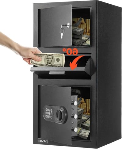 Grote Kluis - Veilige Box - Waardevolle Spullen Opslag - Met Drop Slot - 36 Kubieke Voet - Zwart