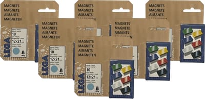Lega Magneten 12x21mm blauw - 6 x 10 stuks